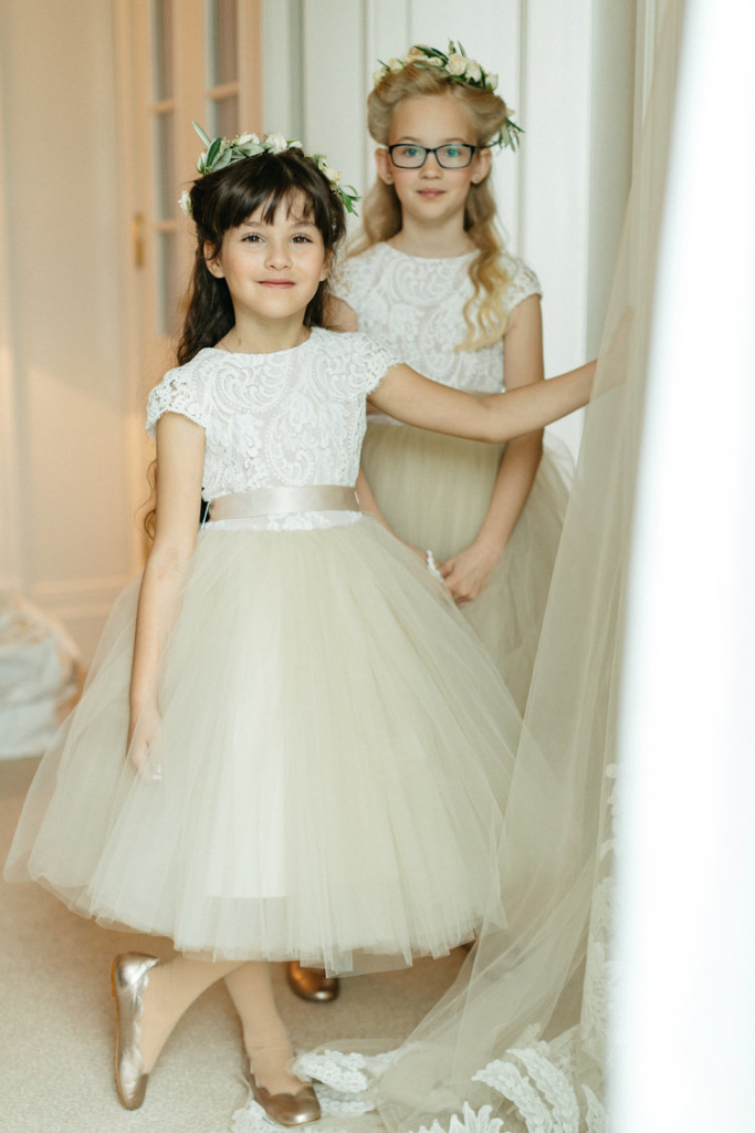 Champagne Flower Girl Dresses Couture Dressmaker for Anagrassia