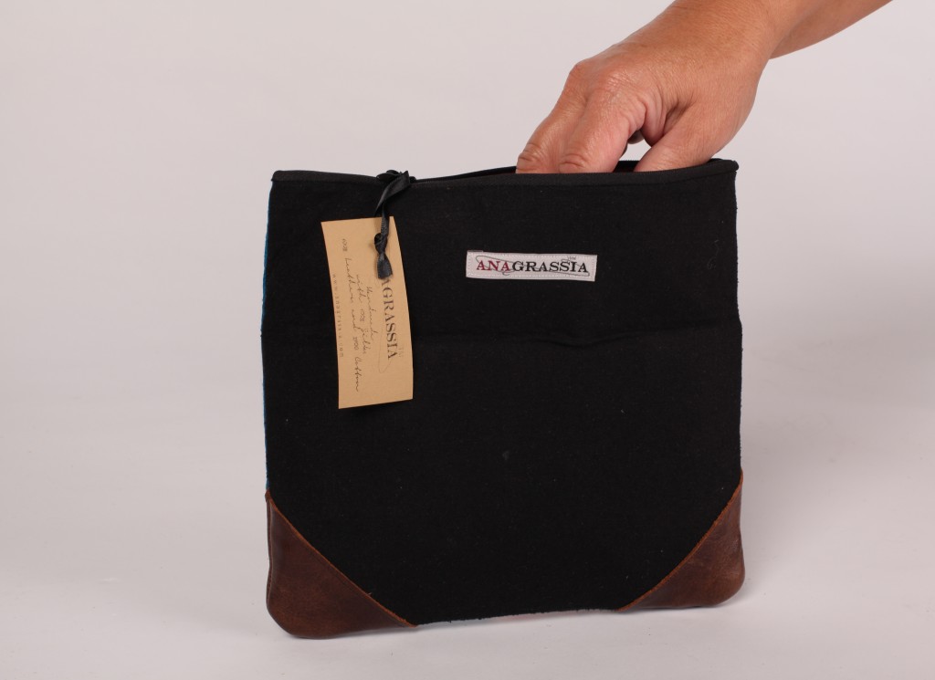 Brika Genuine Leather Silk Clutch Handbag handmade Marusya red burgandy magenta