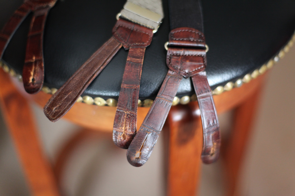 brown leather suspenders marusya