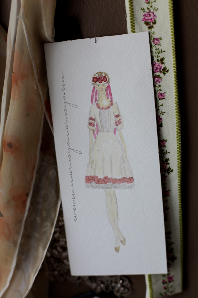 Ukrainian lace and embroidered wedding dress short lace marusya
