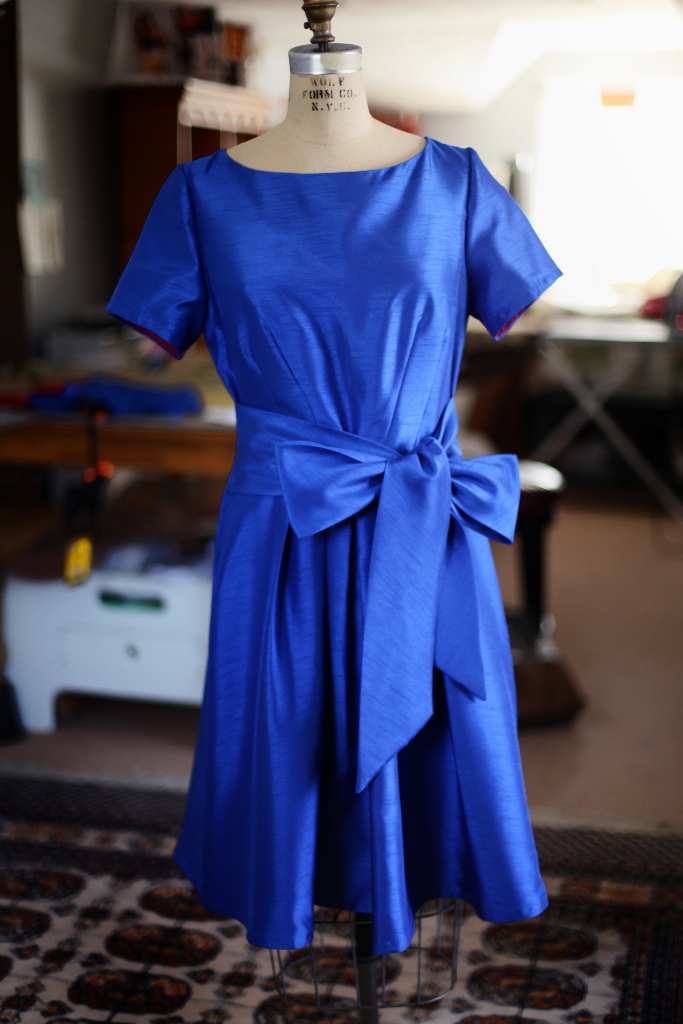 Blue Bridesmaid Dress with bow