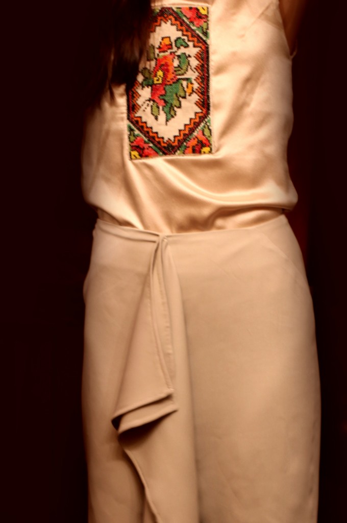 ukrainian ivory silk blouse
