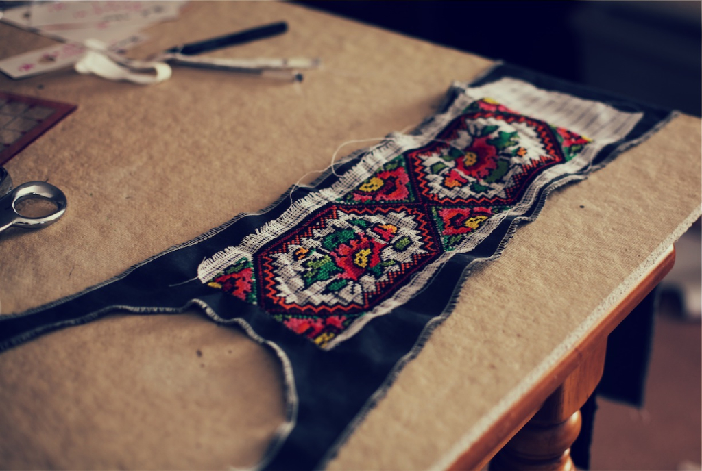 Ukrainian embroidered linen dress