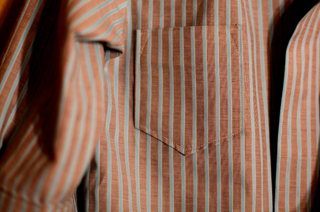 striped light blue oxford shirt