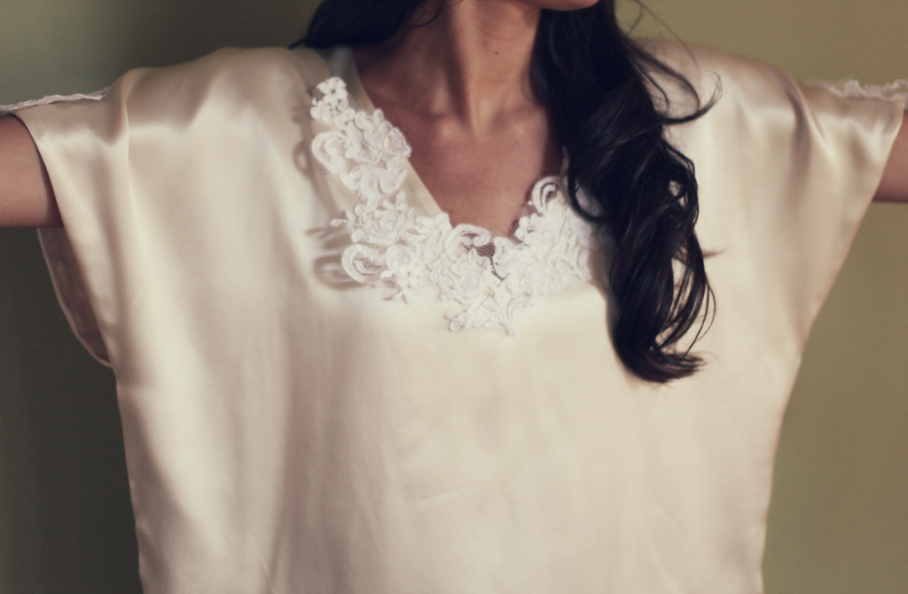 womens cream silk blouse