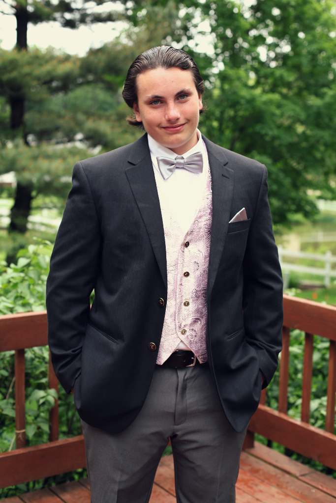 Pink Gray Men's formal Vest with Pockets for Wedding Graduation