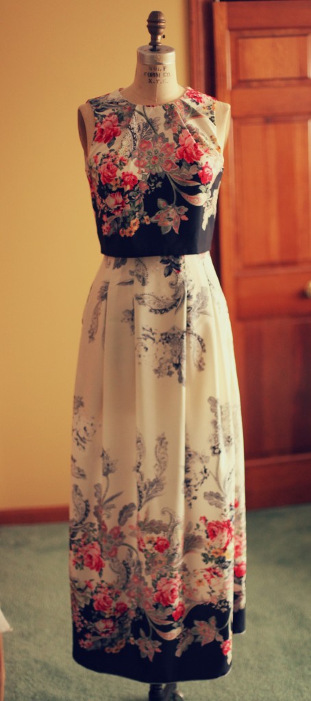 long floral crop top dress