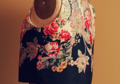 long floral crop top dress