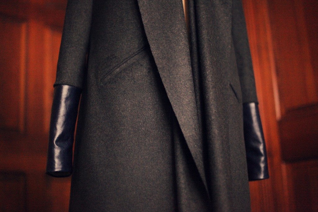 Charcoal 13 Wool and navy leather 1 2011 126 Burdastyle sewing pattern coat
