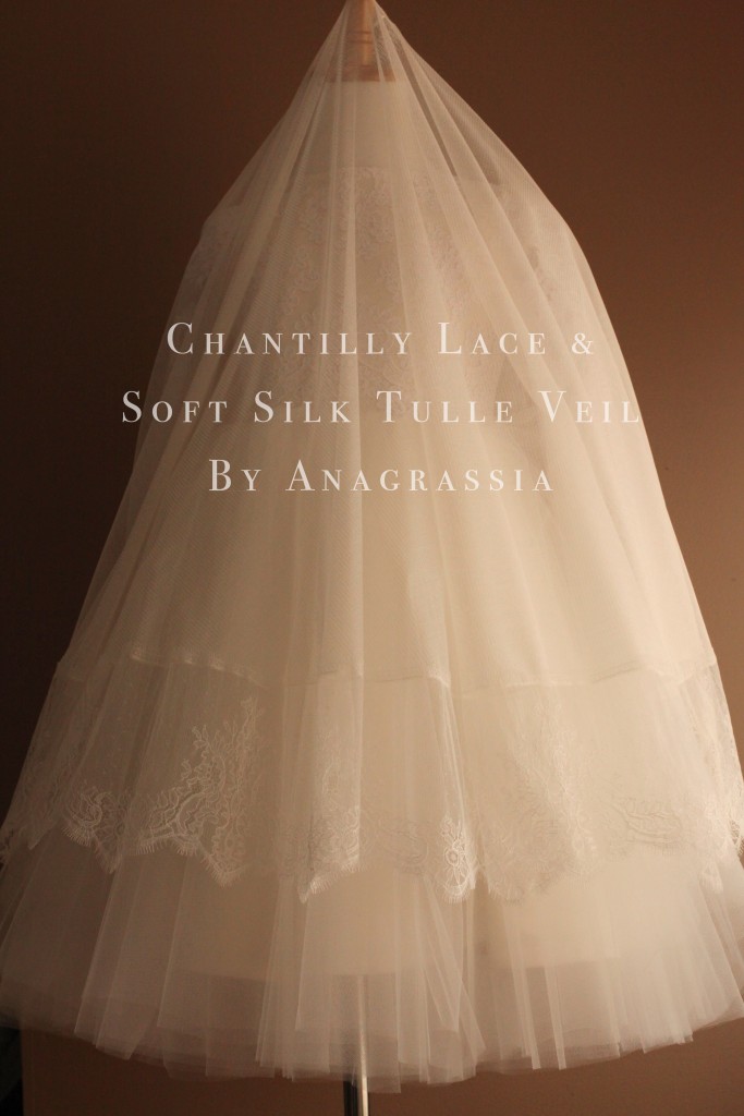 Soft silk tulle wedding veil