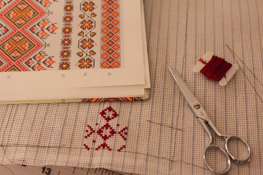 Ukrainian Embroidered Linen dress crop top