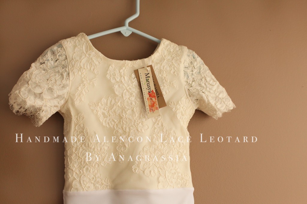White spandex lining ivory skirt leotard alencon lace