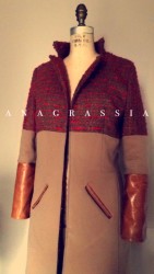 Red, tweed, jacket, wool, cashmere, beige, coat, couture, honey, genuine, leather, cognac, sports, custom, hand, made, anagrassia, color, block, buttons, preppy, prep, sewing, burdastyle, 3/2013, britex, fabric, lined, matching, mother, daughter, bespoke, baby, toddler, girls, south bend, photographer, blogger, fashion, pink, tomato, neutral