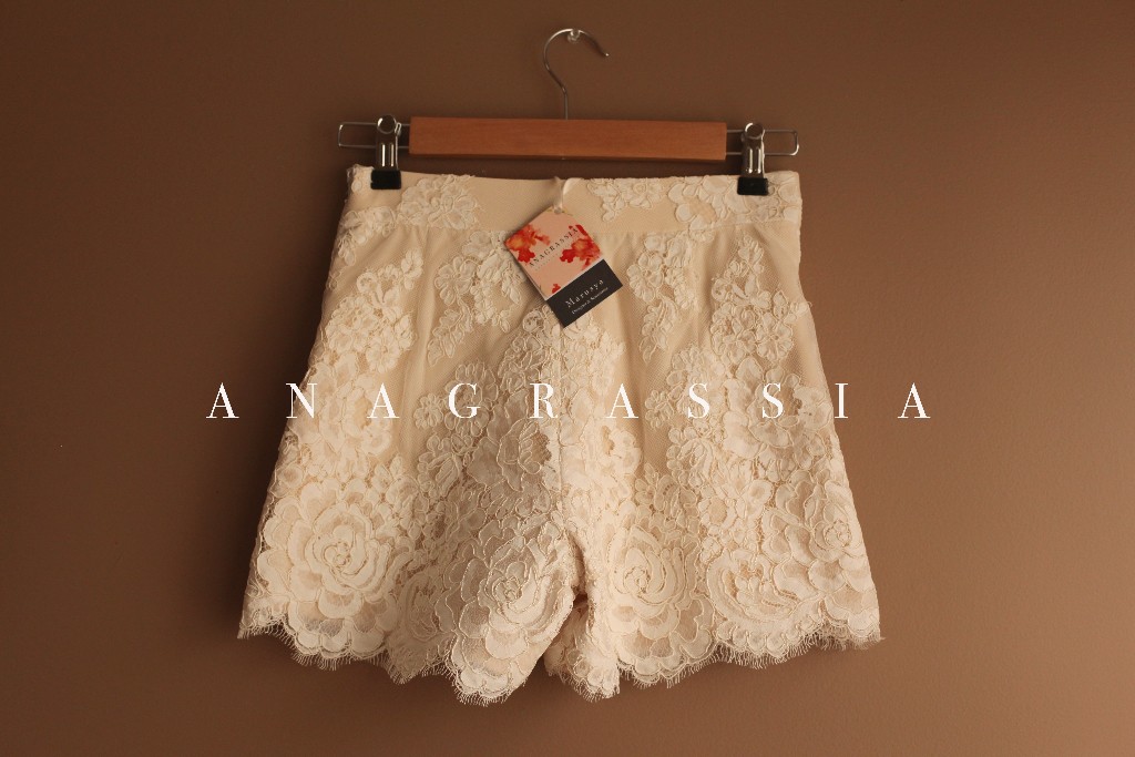 ivory lace cream shorts bridal