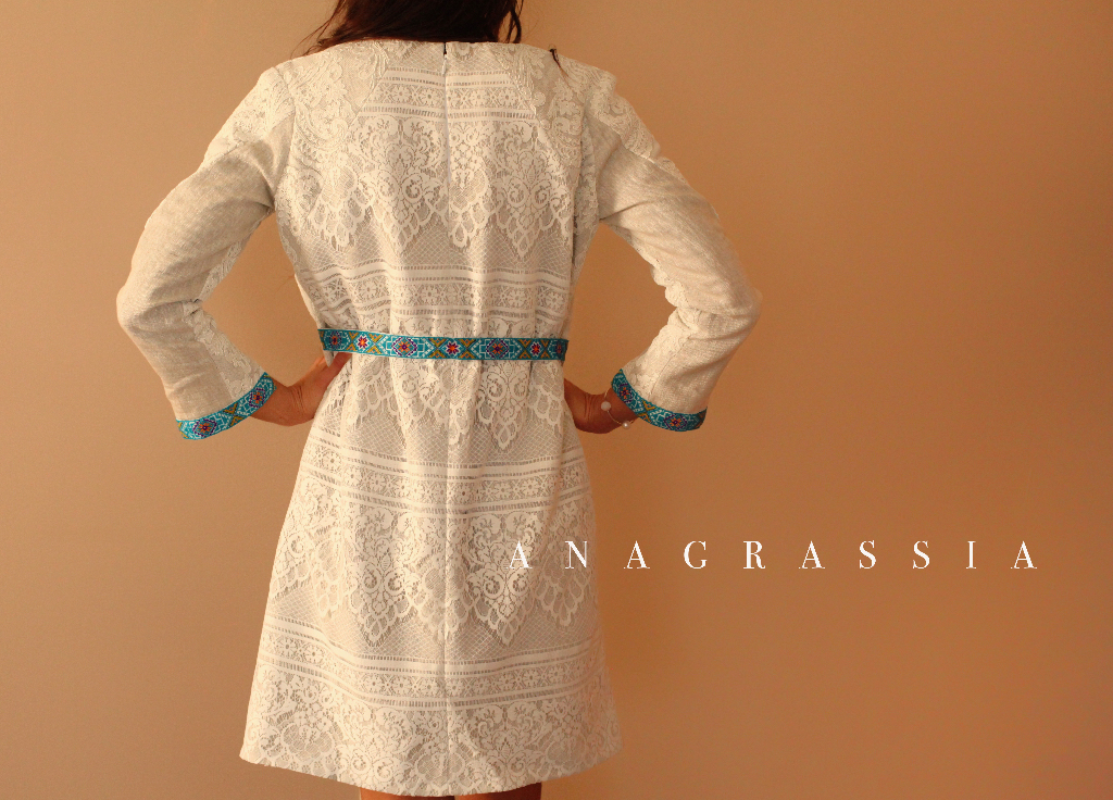 Ukrainian Embroidery Dress Lace Linen Easter