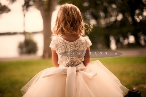 Gold Ivory White Champagne Cream Ivory Lace Tulle Satin Flower Girl Communion Dress Skirt, Alencon Chantilly Lace Leotard Anagrassia Couture Handmade High End