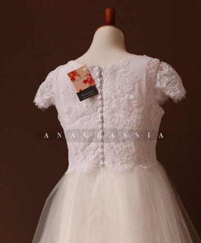 White Lace Alencon First Communion Dress Spring