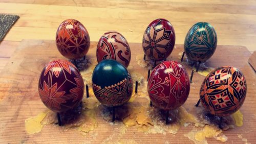 ukrainian wax painted easter eggs display pysanky