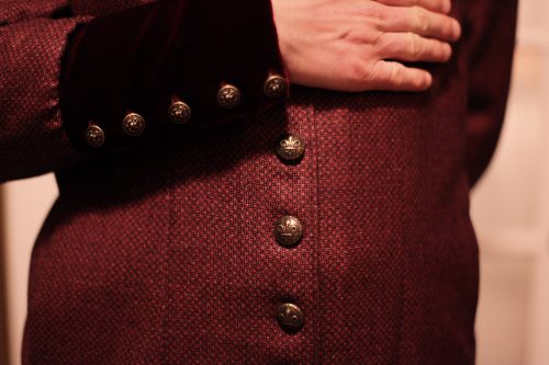 Burgundy velvet jacket