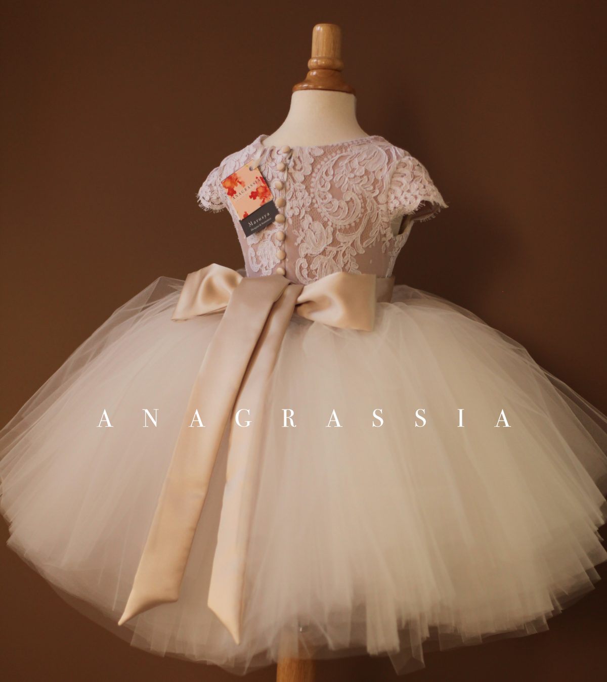 White Embroidered Communion flower girl dress skirt lace leotard hand custom satin buttons seamstress couture bespoke gold ivory wedding floral tulle bodysuit