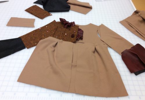 Tweed asymmetrical jacket custom leather
