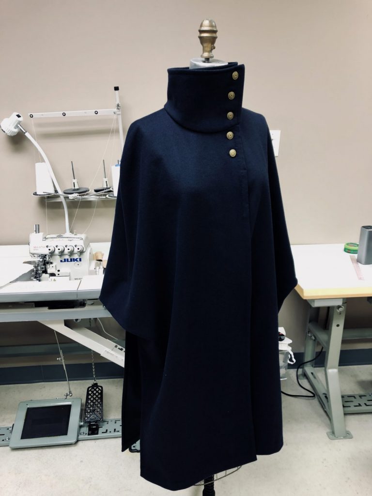 navy cape jacket