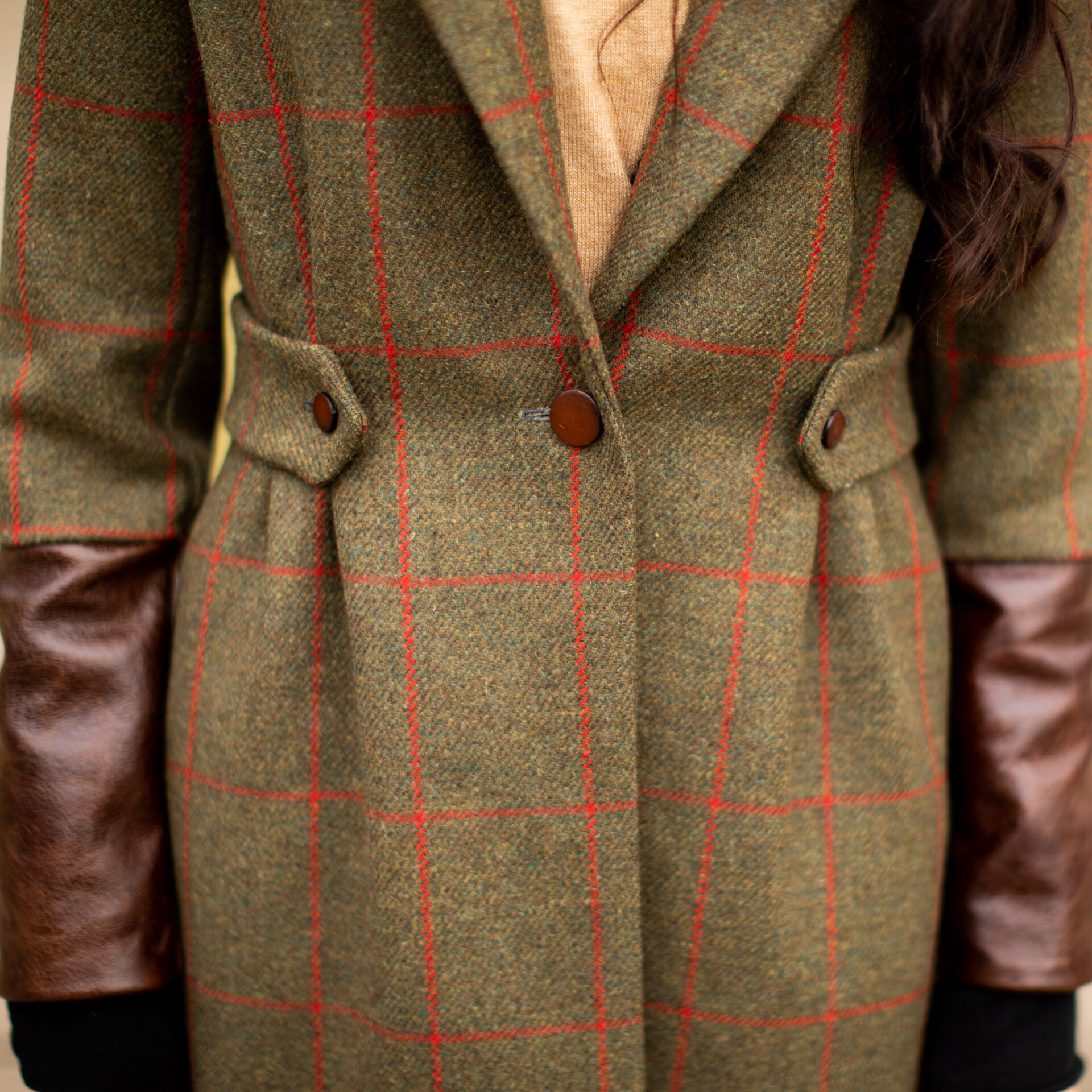 Tweed Leather Sports Jacket