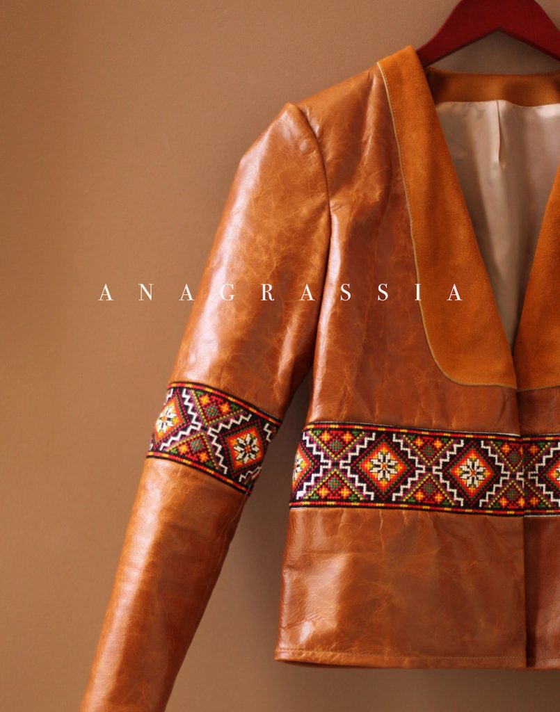 hand embroidered leather jacket