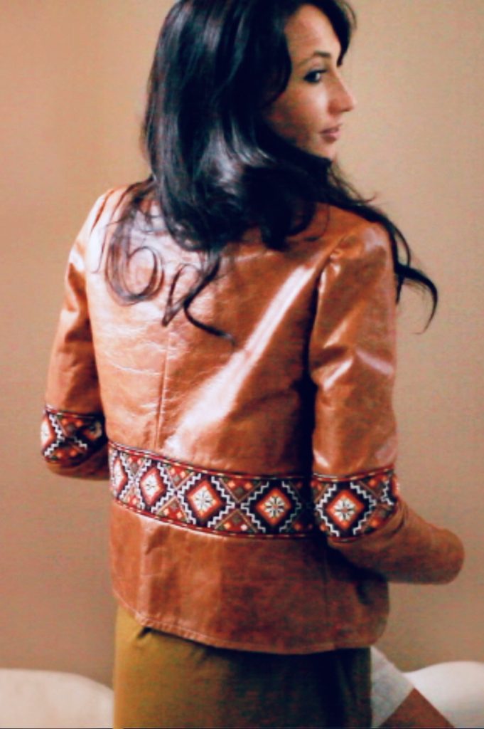 hand embroidered leather jacket
