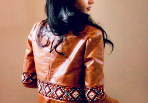 embroidered leather jacket