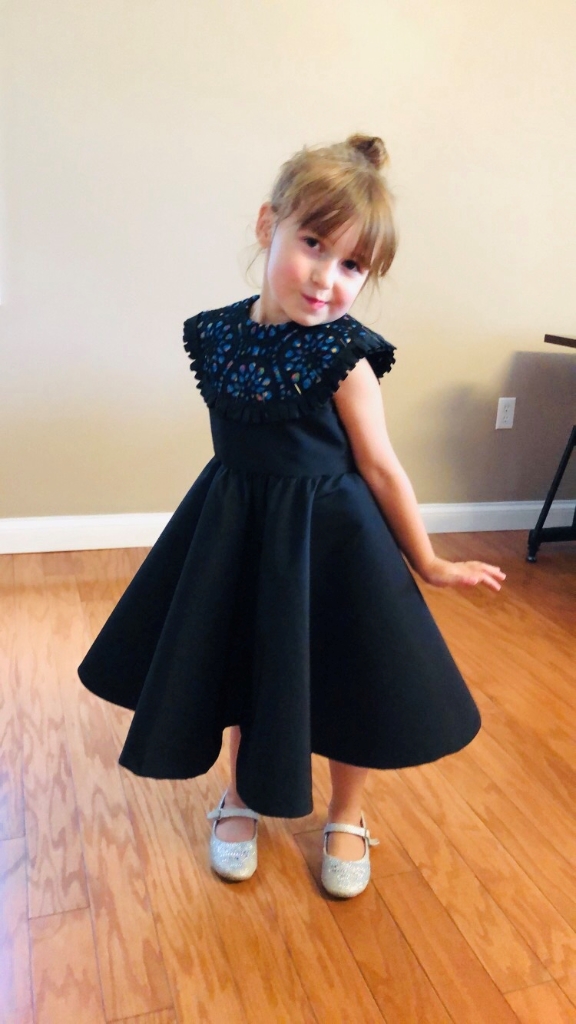 black flower girl dress