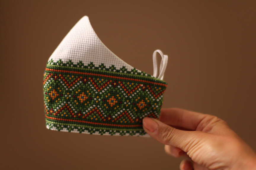 irish embroidered face mask