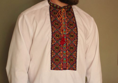 Ukrainian hand embroidered men's shirt
