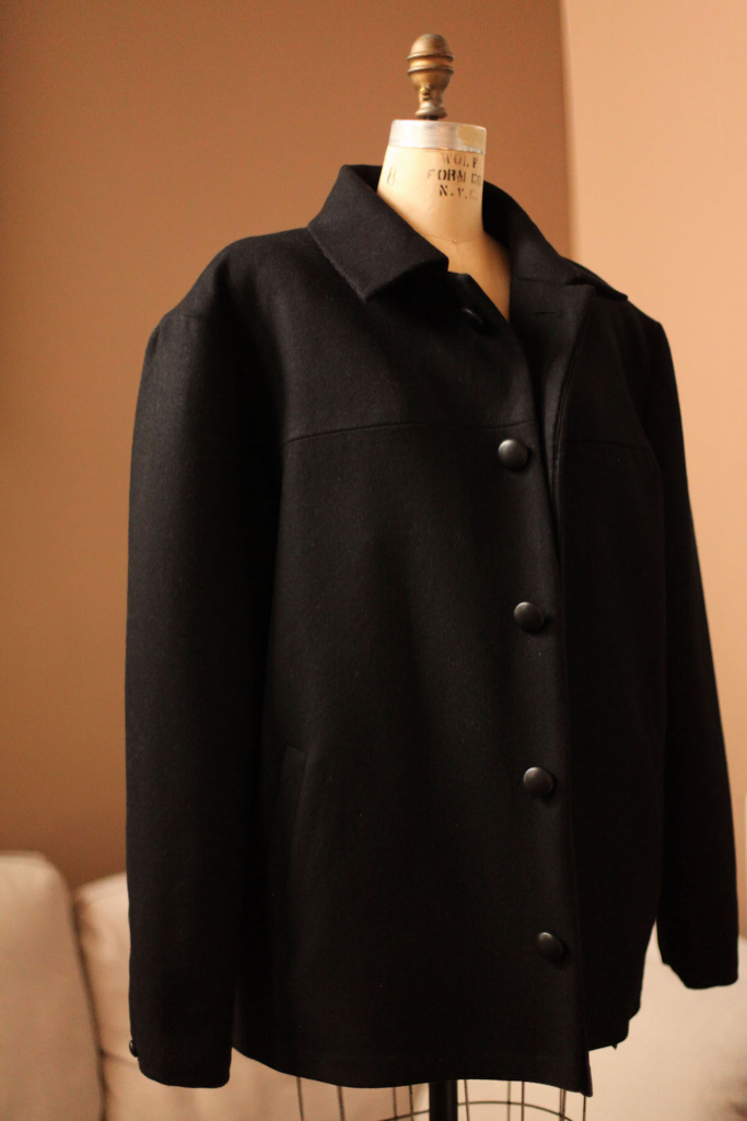 Mens Black Wool Winter Coat  Couture Dressmaker for Anagrassia