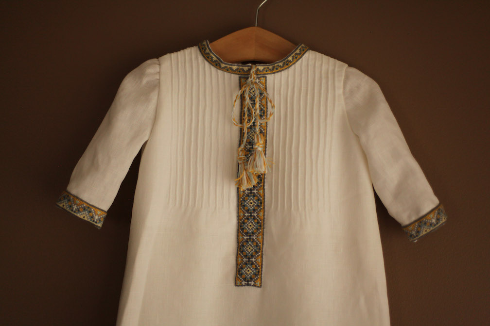 embroidered baptismal gown
