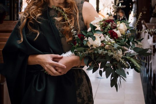 custom dark green silk bridesmaid dress