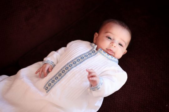 hand embroidered boys Ukrainian christening gown