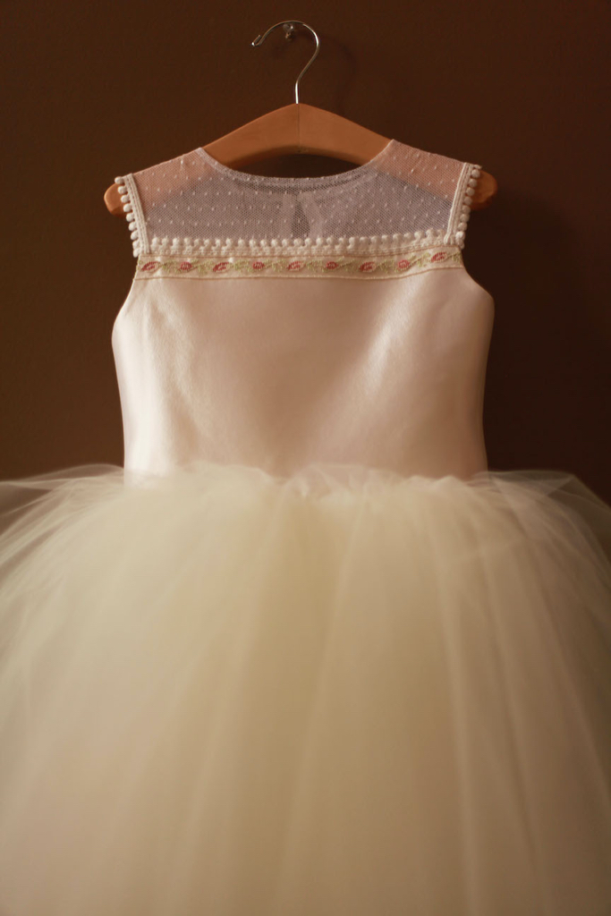 vintage flower girl dress with embroidery