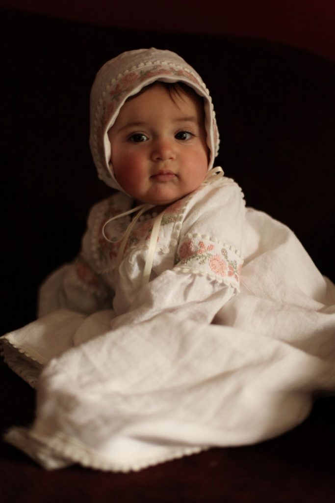 long sleeves heirloom baby gown