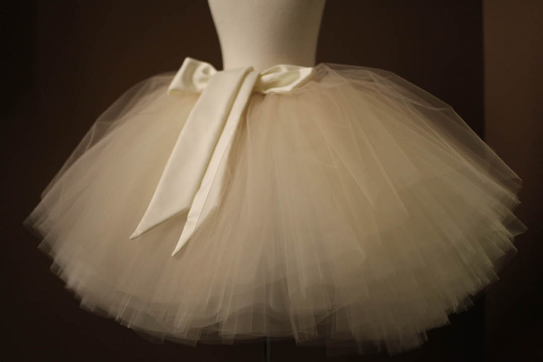 girls champagne tulle skirt