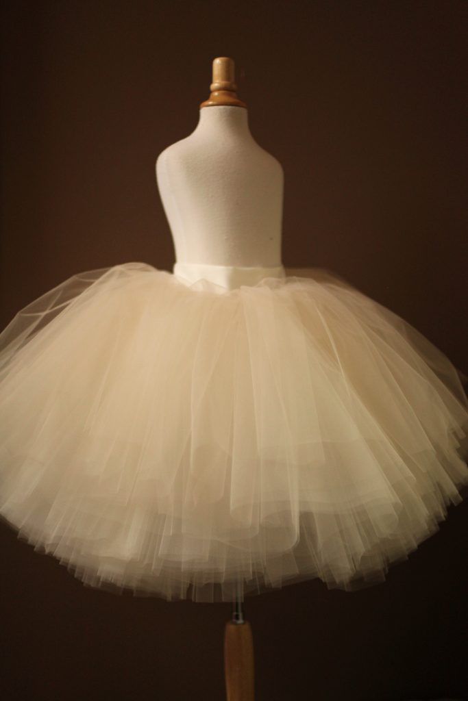 champagne tulle flower girl skirt