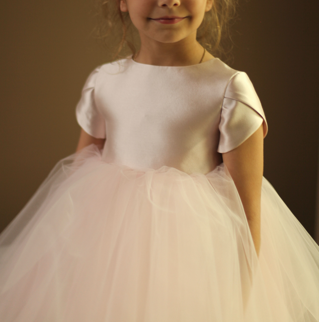 pink princess flower girl dresses