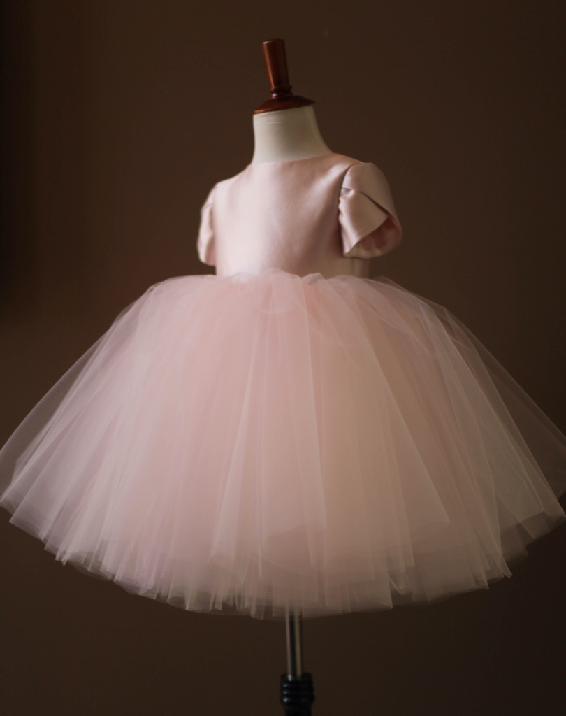 flower girl dresses with pink tulle