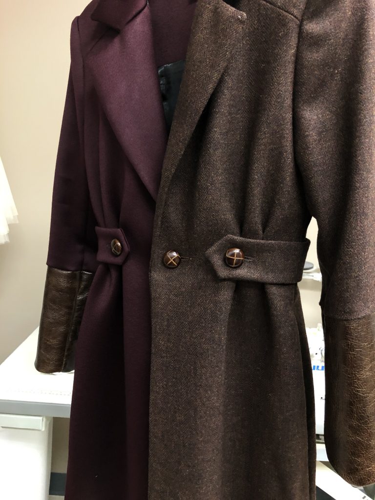 brown purple womens coat