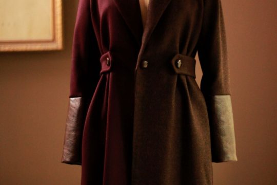 womens brown wool tweed coat