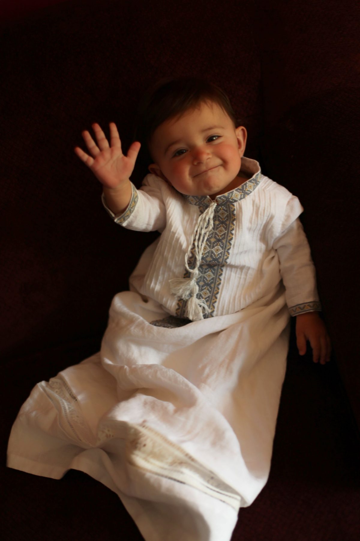 An Infant Indian Toddler Boy Dressed In Traditional Indian Dhoti Kurta  Bengali Cultural Dress Stock Photo, Picture and Royalty Free Image. Image  152153491.