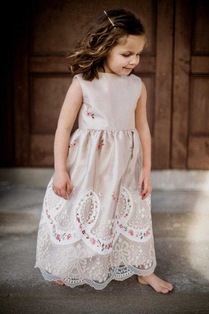 embroidered flower girl dress